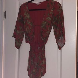 Romper with an tied open front